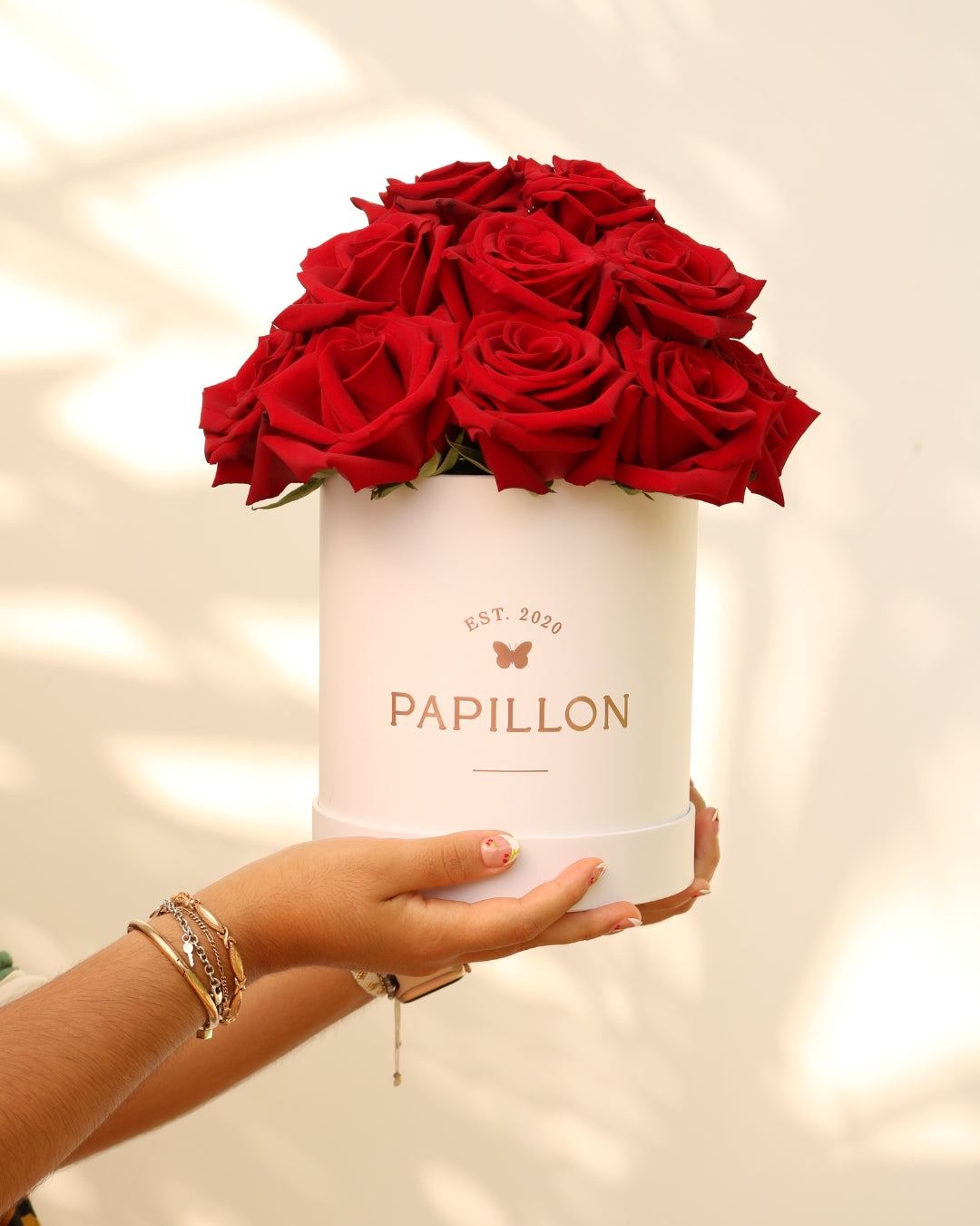 Hat Box Rosas Rojas