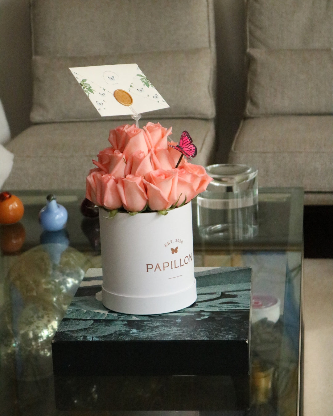 Hat Box Rosas Melon