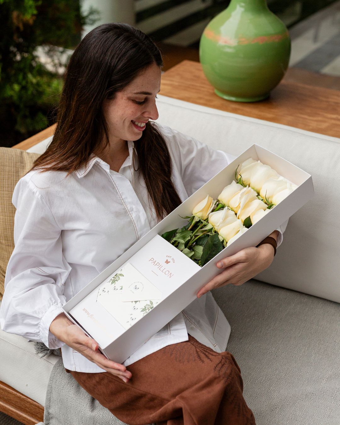 Caja de 12 Rosas Blancas
