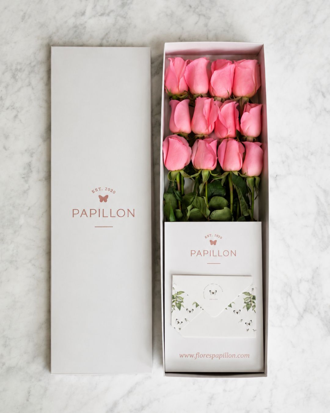 Caja de 12 Rosas Rosadas